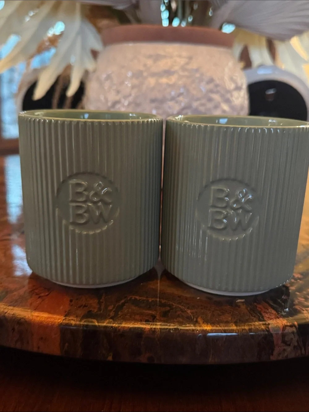 Bath & Body Works (2) White Tea & Sage Ceramic Candles